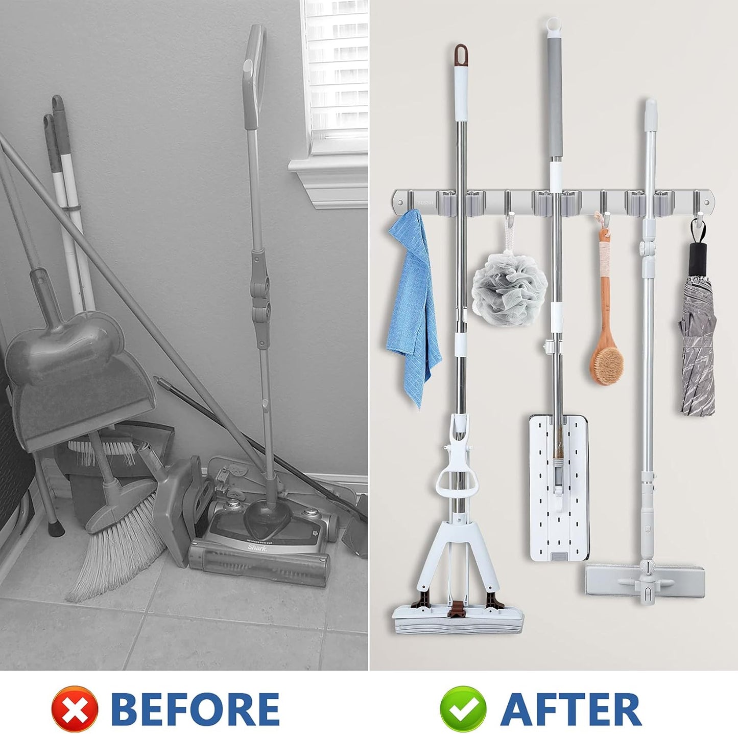 BroomKeeper Organizador para escobas y traperos