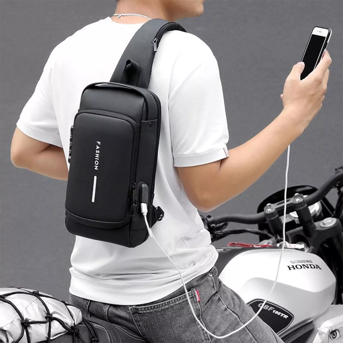 SecurePack Bolso impermeable antirrobo con puerto USB
