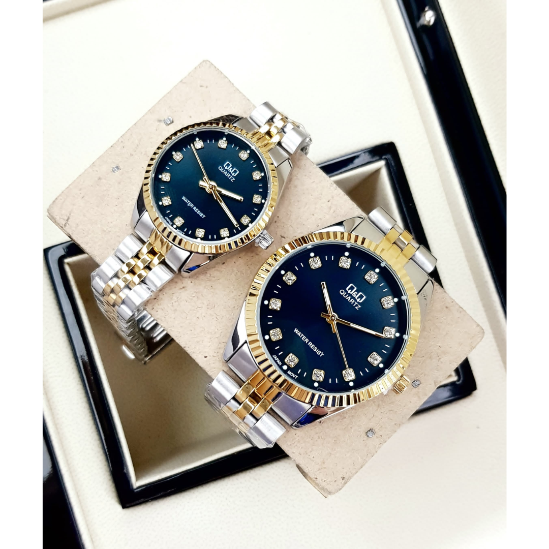 RELOJ Q&Q PAREJAS + ESTUCHE DE PAREJAS