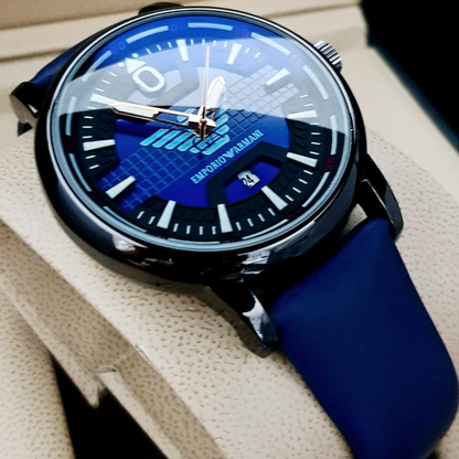 RELOJ ARMANI HOMBRE CUERO NEGRO